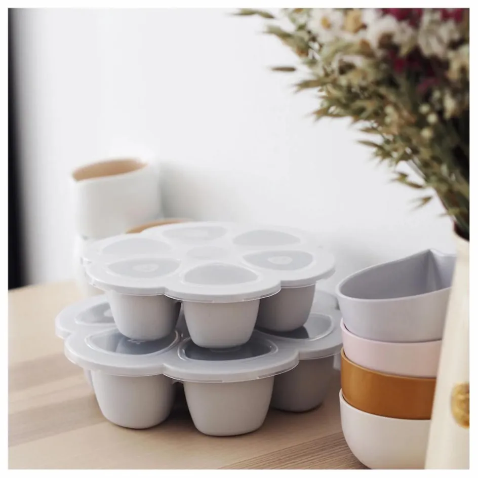 Discount Béaba Moule multiportions en silicone - 6x90 ml | Gris clair
