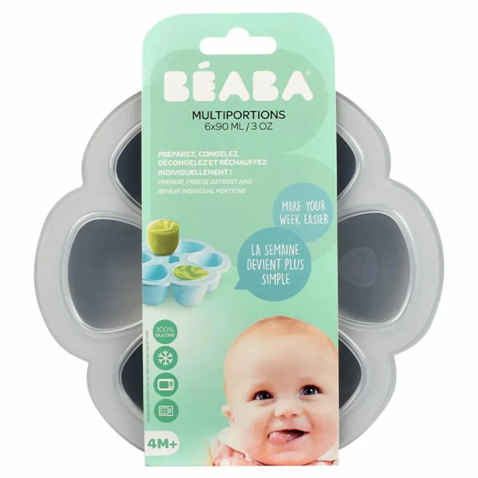 Discount Béaba Moule multiportions en silicone - 6x90 ml | Gris clair