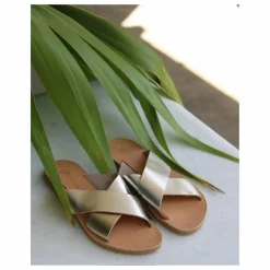 Clearance Mules Gaelle Métallisées | Femme Sandales, Espadrilles