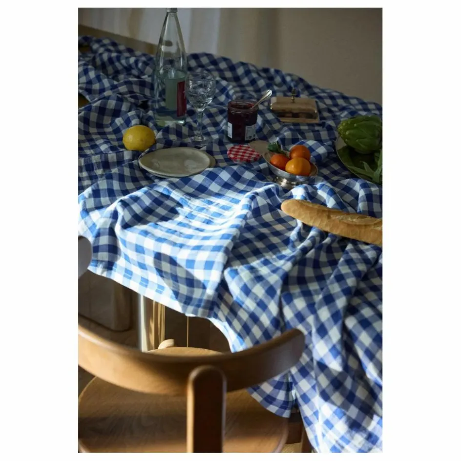Online Gabrielle Paris Nappe en lin lavé Vichy | Bleu