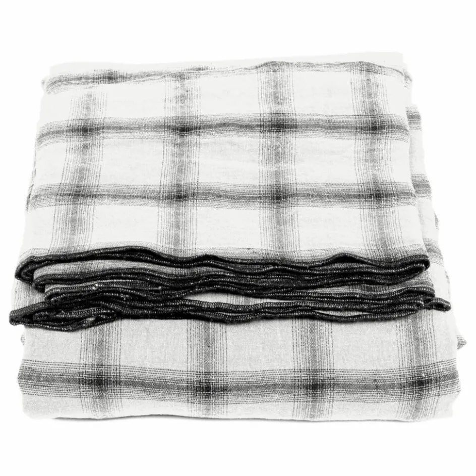 Hot Nappe Highlands à carreaux en lin lavé | Linge De Table|Art De La Table