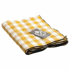 New Maison de Vacances Nappe rectangulaire Bourdon noir toile mimi | Vichy Ocre