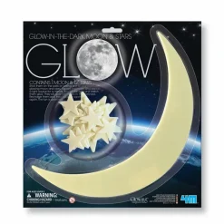 Sale 4M Pack autocollants Phosphorescents - Lune et étoiles Blanc