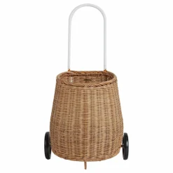 New Olli Ella Panier à roulettes adulte en rotin Luggy Naturel