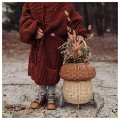 Olli Ella Panier à roulettes en rotin Champignon|Enfant Rangements|Patères, Paniers Enfant