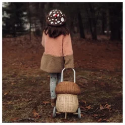 Olli Ella Panier à roulettes en rotin Champignon|Enfant Rangements|Patères, Paniers Enfant