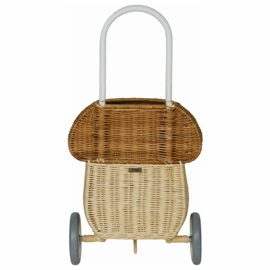 Olli Ella Panier à roulettes en rotin Champignon|Enfant Rangements|Patères, Paniers Enfant