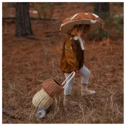 Olli Ella Panier à roulettes en rotin Champignon|Enfant Rangements|Patères, Paniers Enfant