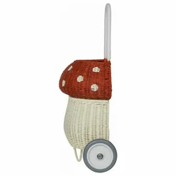 Sale Panier à roulettes en rotin Champignon | Enfant Rangements|Patères, Paniers Enfant