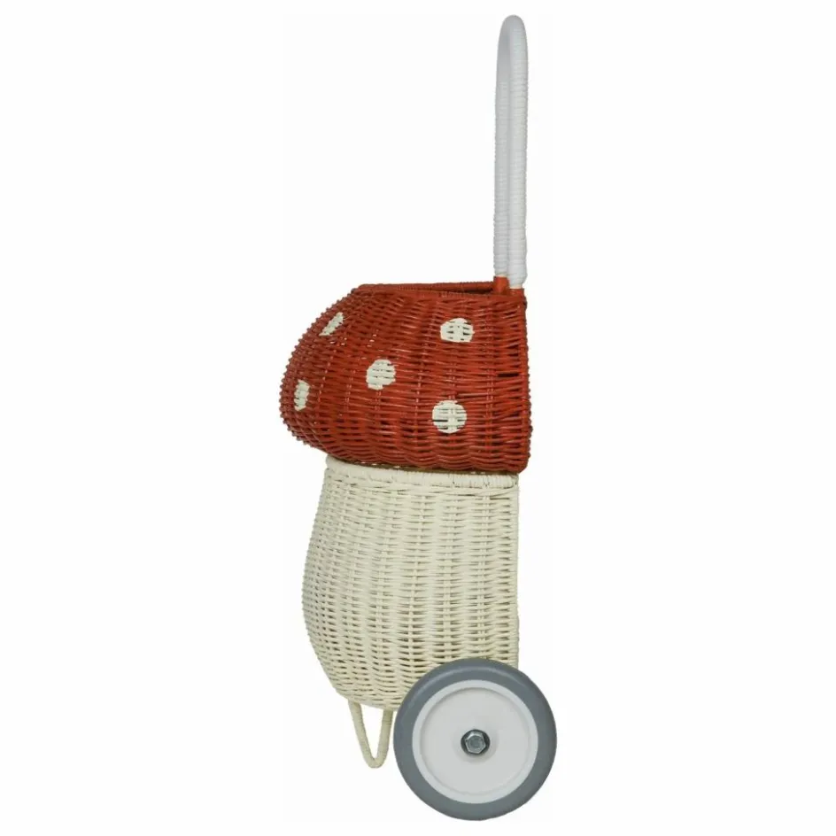 Sale Panier à roulettes en rotin Champignon | Enfant Rangements|Patères, Paniers Enfant