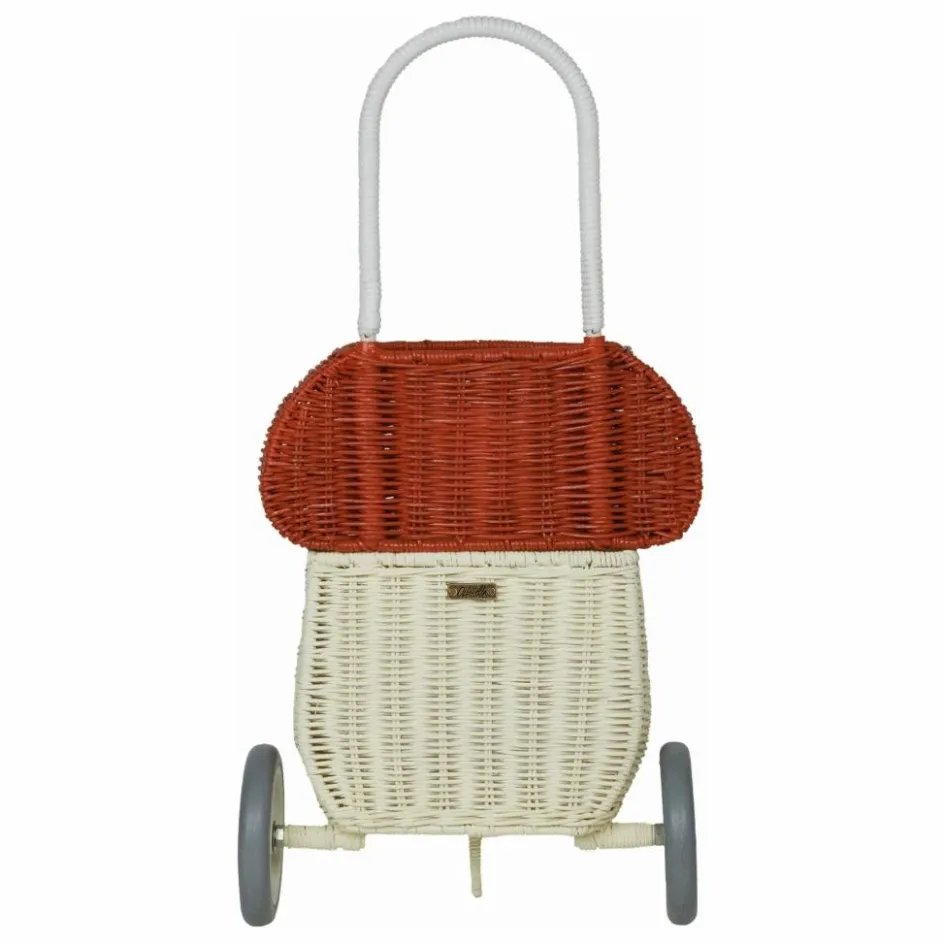 Sale Panier à roulettes en rotin Champignon | Enfant Rangements|Patères, Paniers Enfant