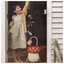 Sale Panier à roulettes en rotin Champignon | Enfant Rangements|Patères, Paniers Enfant
