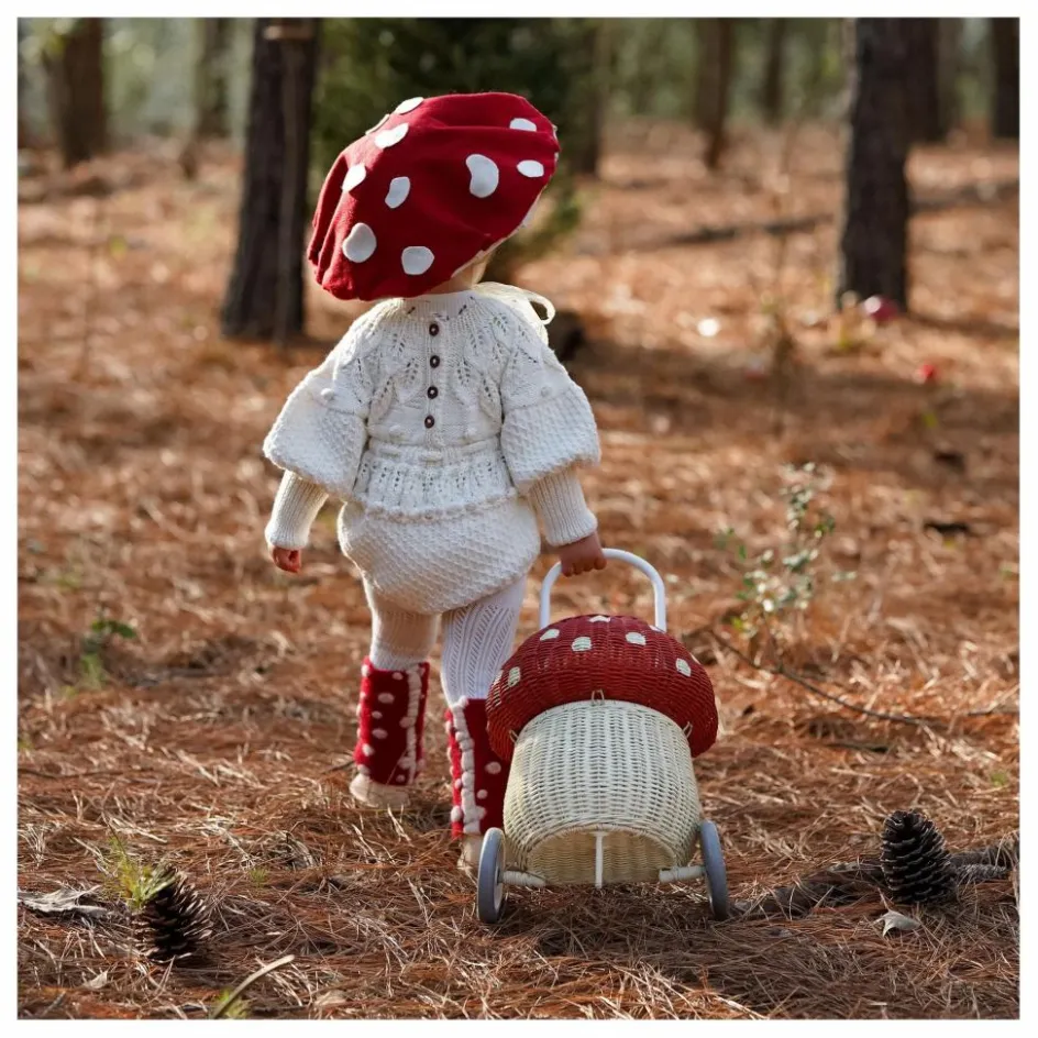 Sale Panier à roulettes en rotin Champignon | Enfant Rangements|Patères, Paniers Enfant
