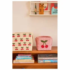 Rice Panier de rangement en raphia Cerise ||Enfant Rangements|Patères, Paniers Enfant