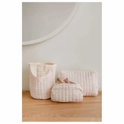 Clearance Soft Spot Panier de rangement Rosewater en coton bio | Rose pâle