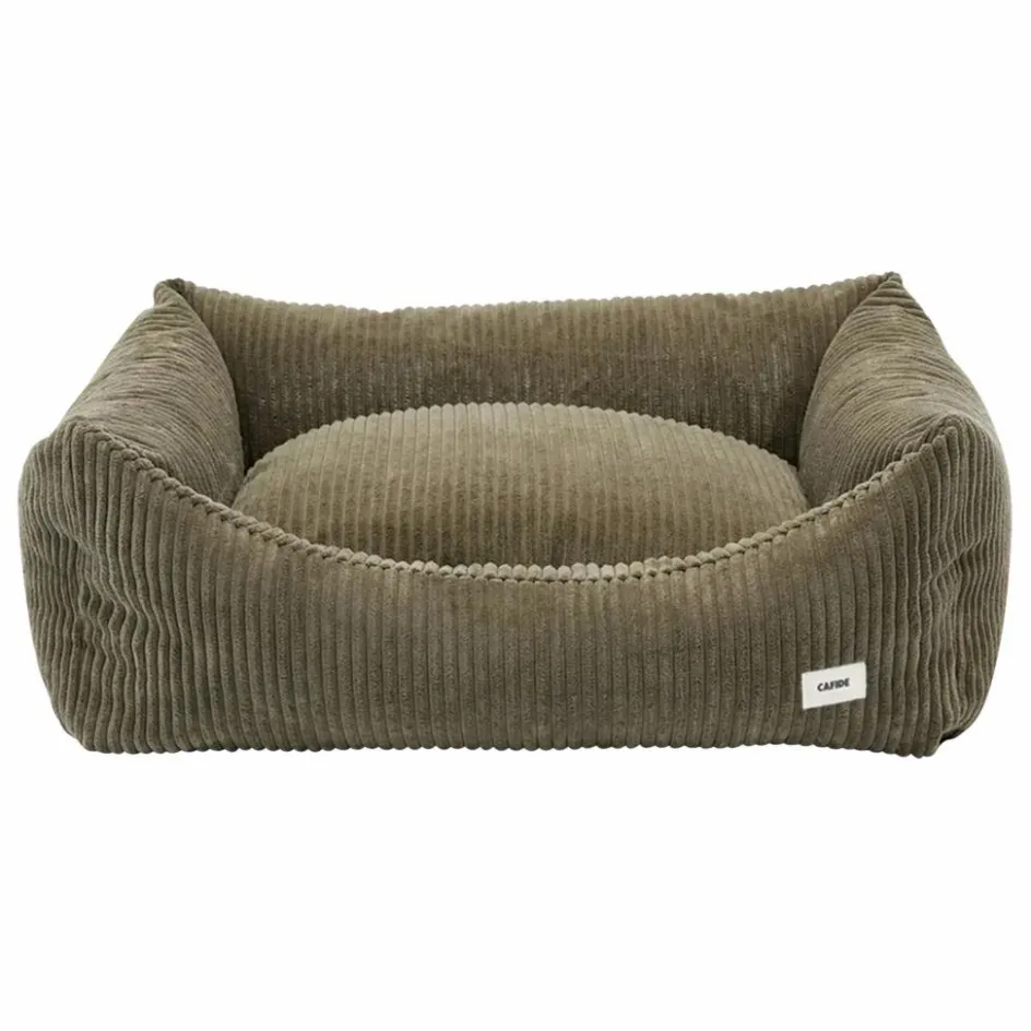Hot Cafide Panier pour chien en velours côtelé Snozy | Vert