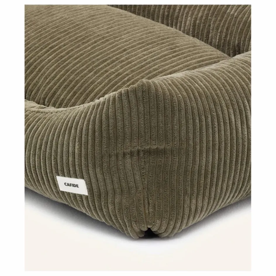Hot Cafide Panier pour chien en velours côtelé Snozy | Vert