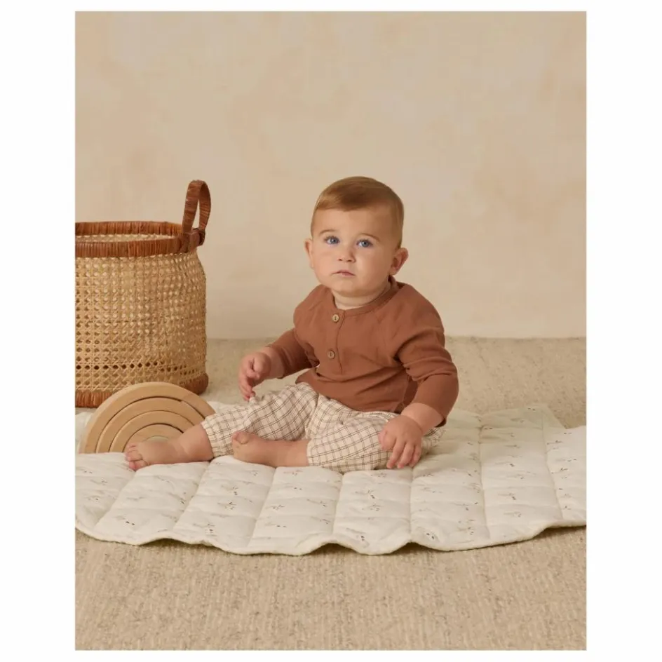 Quincy Mae Pantalon à Carreaux Gaze de Coton Bio | Marron