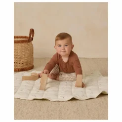 Quincy Mae Pantalon à Carreaux Gaze de Coton Bio | Marron