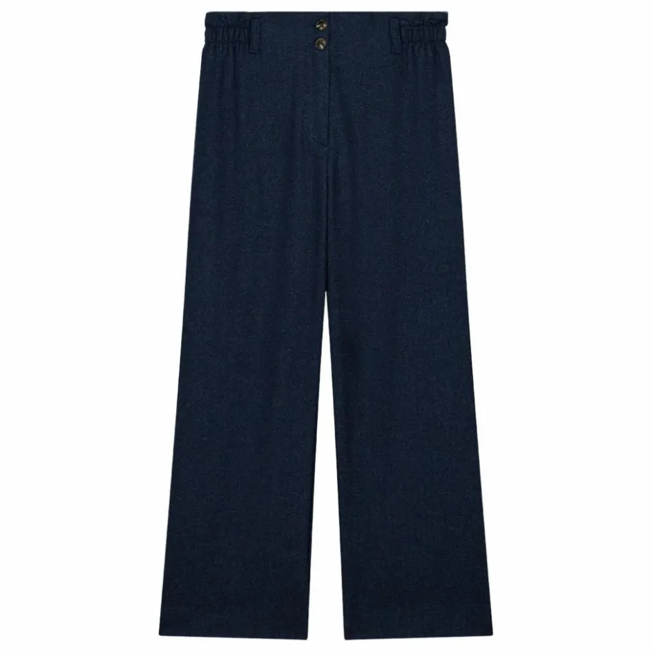 Best Louise Misha Pantalon Abuela Heringbone Laine - Collection Femme | Bleu marine