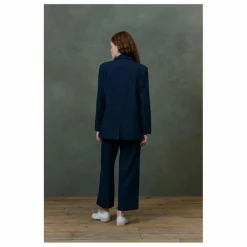Best Louise Misha Pantalon Abuela Heringbone Laine - Collection Femme | Bleu marine