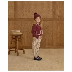Hot Rylee + Cru Pantalon Barrel Rayures | Ecru