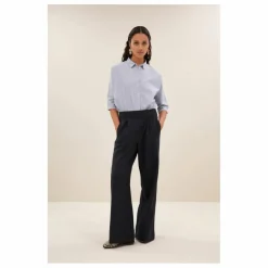 Hot By Bar Pantalon Benji Rayé | Bleu foncé