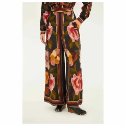 Outlet Farm Rio Pantalon Chenille Flowers | Noir