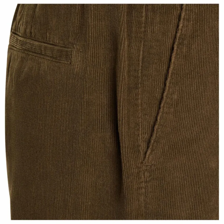 Discount Pomandère Pantalon Elastiqué Velours Côtelé | Vert kaki