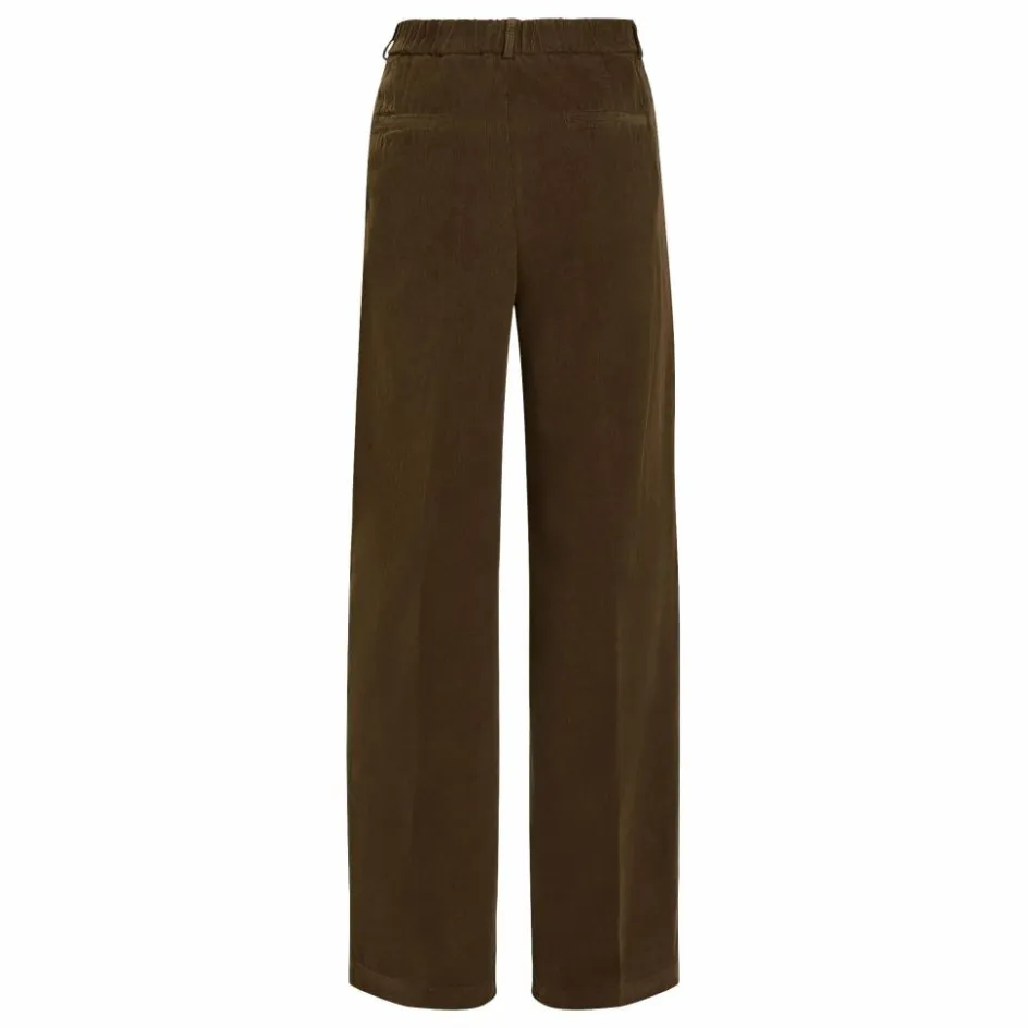 Discount Pomandère Pantalon Elastiqué Velours Côtelé | Vert kaki