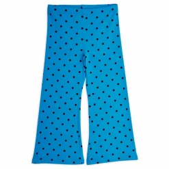 Outlet Mini Rodini Pantalon Flare Pois Coton Bio | Bleu azur
