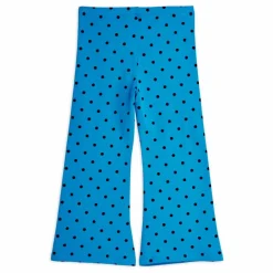 Outlet Mini Rodini Pantalon Flare Pois Coton Bio | Bleu azur