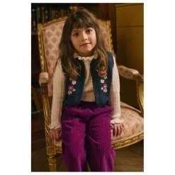 Online Louise Misha Pantalon Flor Velours | Framboise
