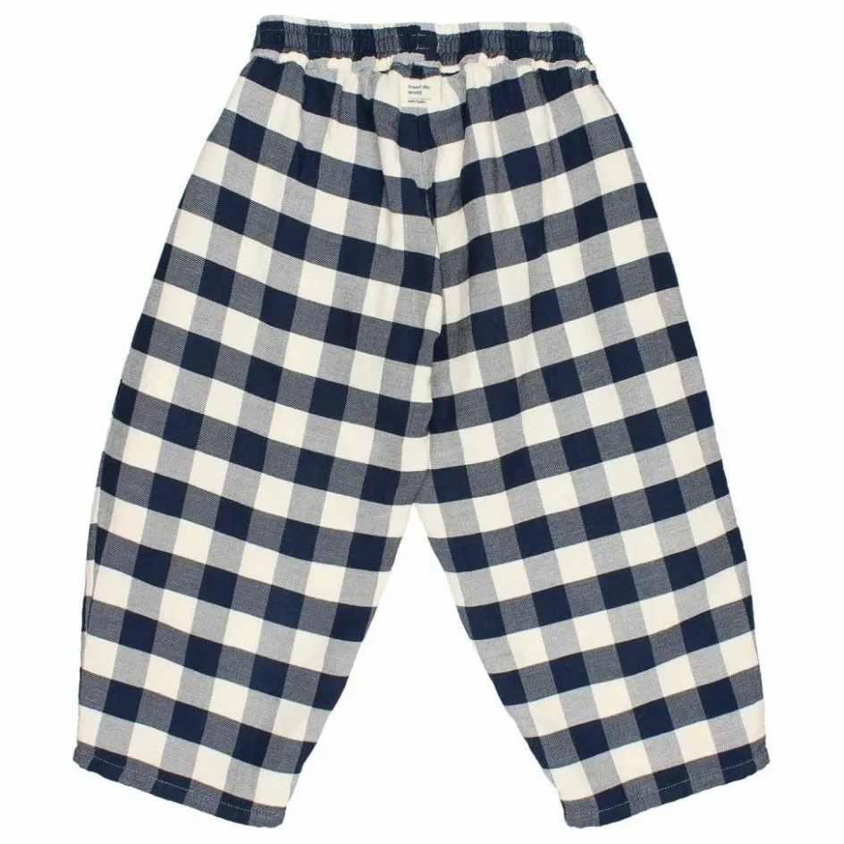 Best Búho Pantalon Gingham Carreaux | Bleu marine