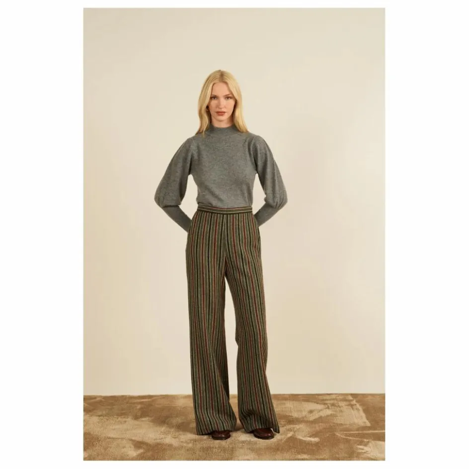 Maria de la Orden Pantalon Lova Rayé Laine ||Femme Pantalons