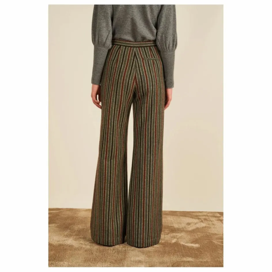 Maria de la Orden Pantalon Lova Rayé Laine ||Femme Pantalons