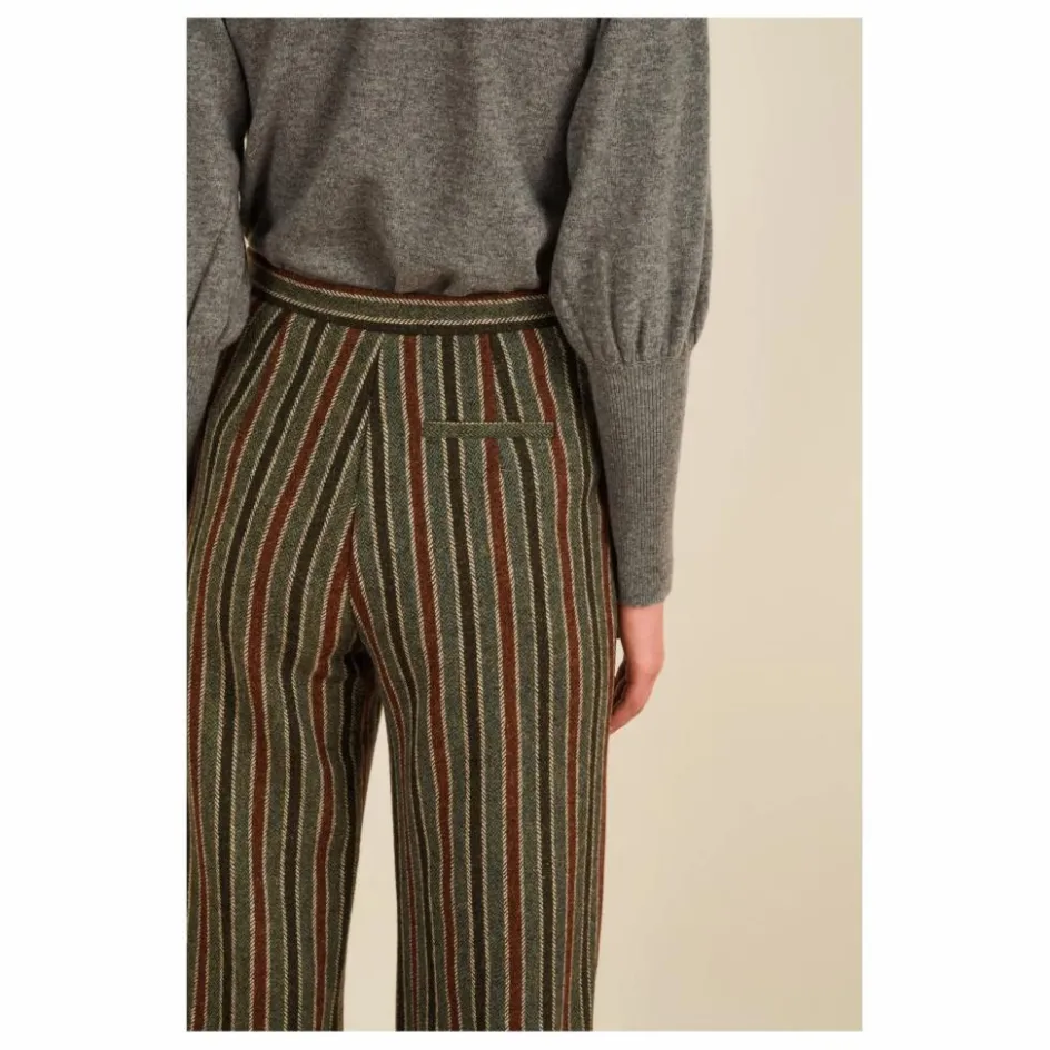 Maria de la Orden Pantalon Lova Rayé Laine ||Femme Pantalons