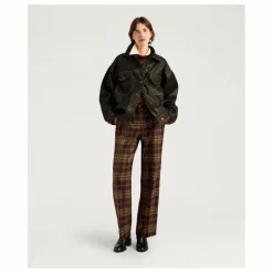 Online Momoni Pantalon Milton Carreaux Laine Vierge | Bordeaux