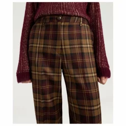 Online Momoni Pantalon Milton Carreaux Laine Vierge | Bordeaux