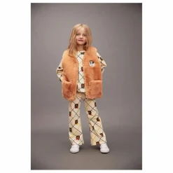 Online Mini Rodini Pantalon Ours Carreaux Coton Bio | Ecru