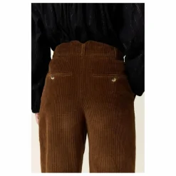 Discount Leon & Harper Pantalon Pamira Velours Côtelé Coton Bio | Marron