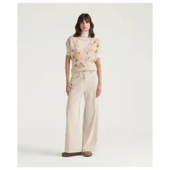 Online Momoni Pantalon Peter Velours Côtelé | Crème