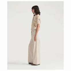 Online Momoni Pantalon Peter Velours Côtelé | Crème