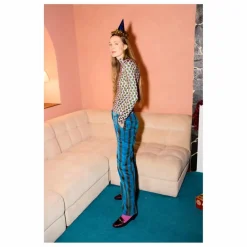 New Bobo Choses Pantalon Rayé Velours | Bleu