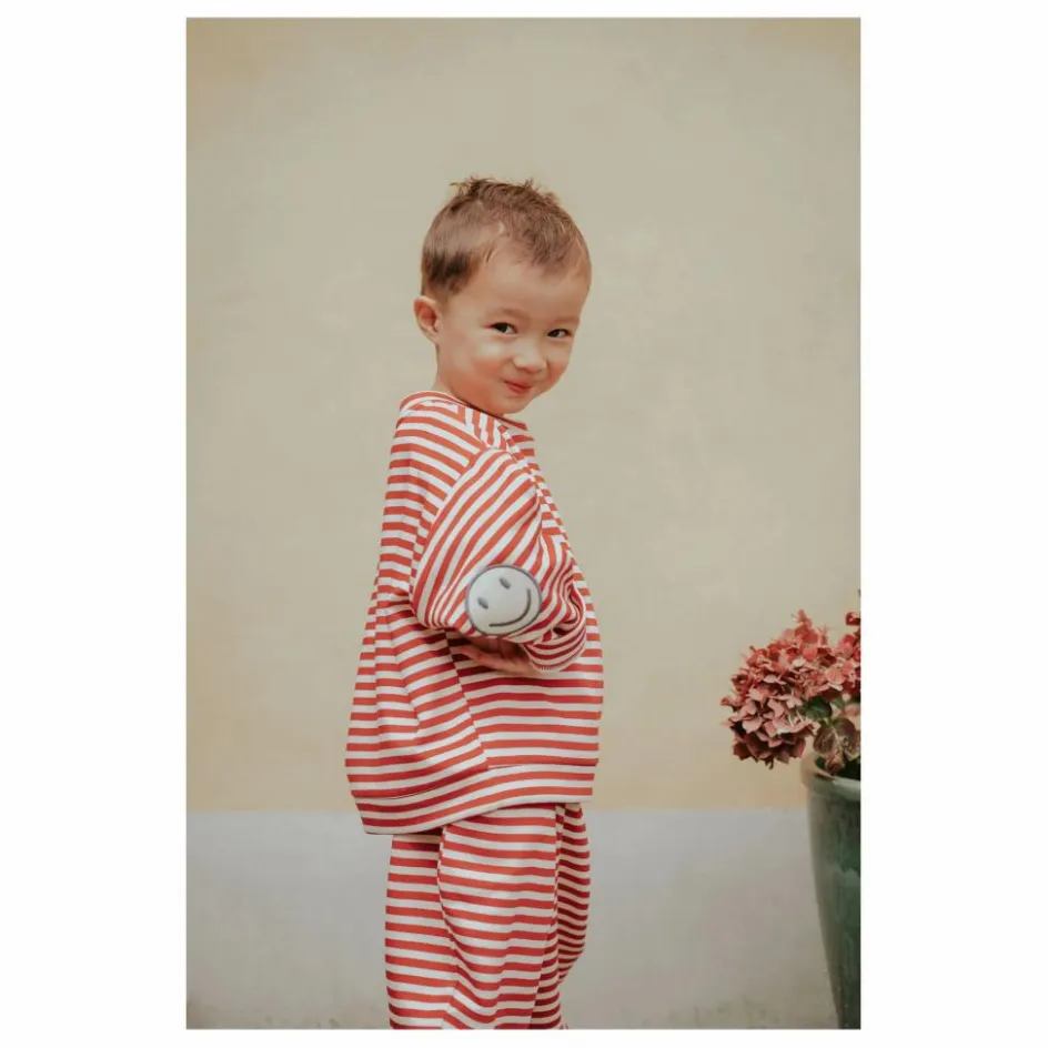 Best Fliink Pantalon Rayures Alvin Coton Bio | Rouge