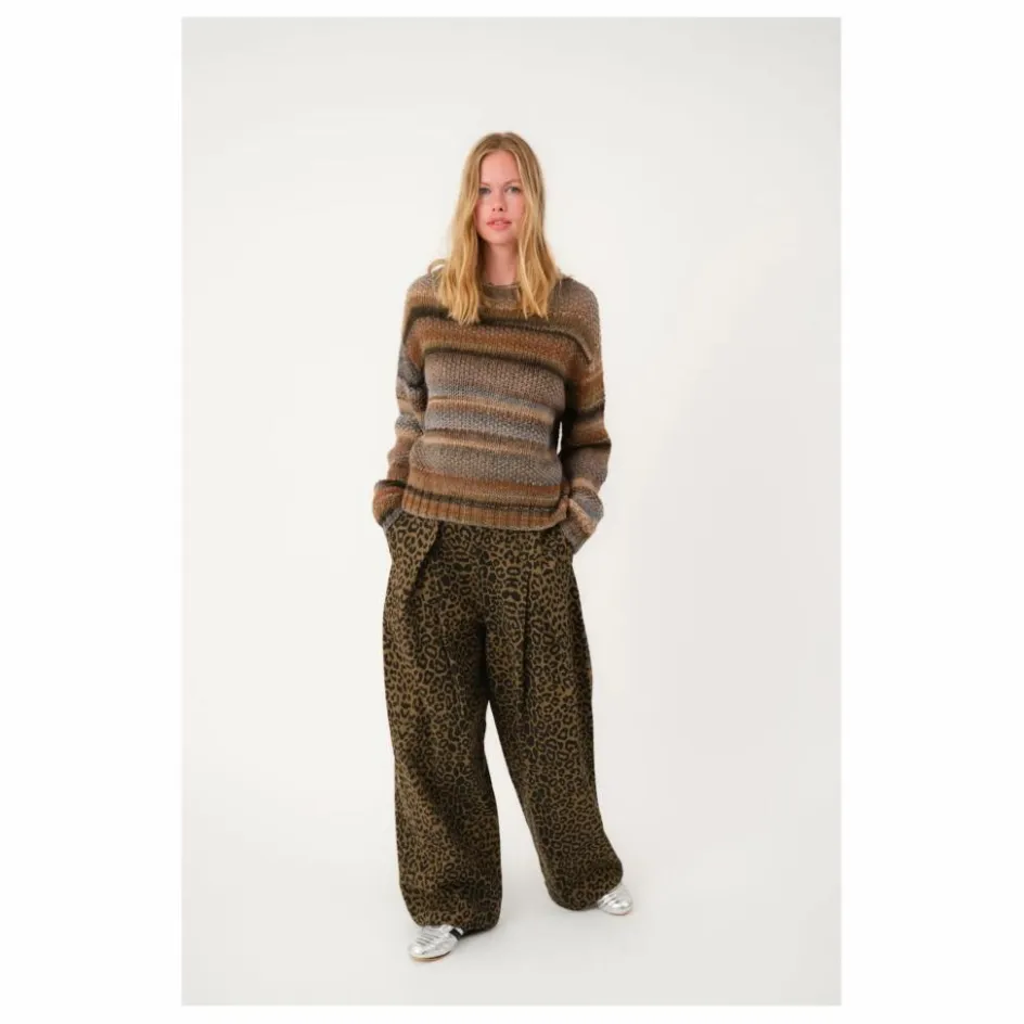 Outlet Lollys Laundry Pantalon Zola Léopard | Marron