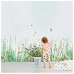 New MIMI'lou Papier peint Panorama Mon Jardin Multicolore