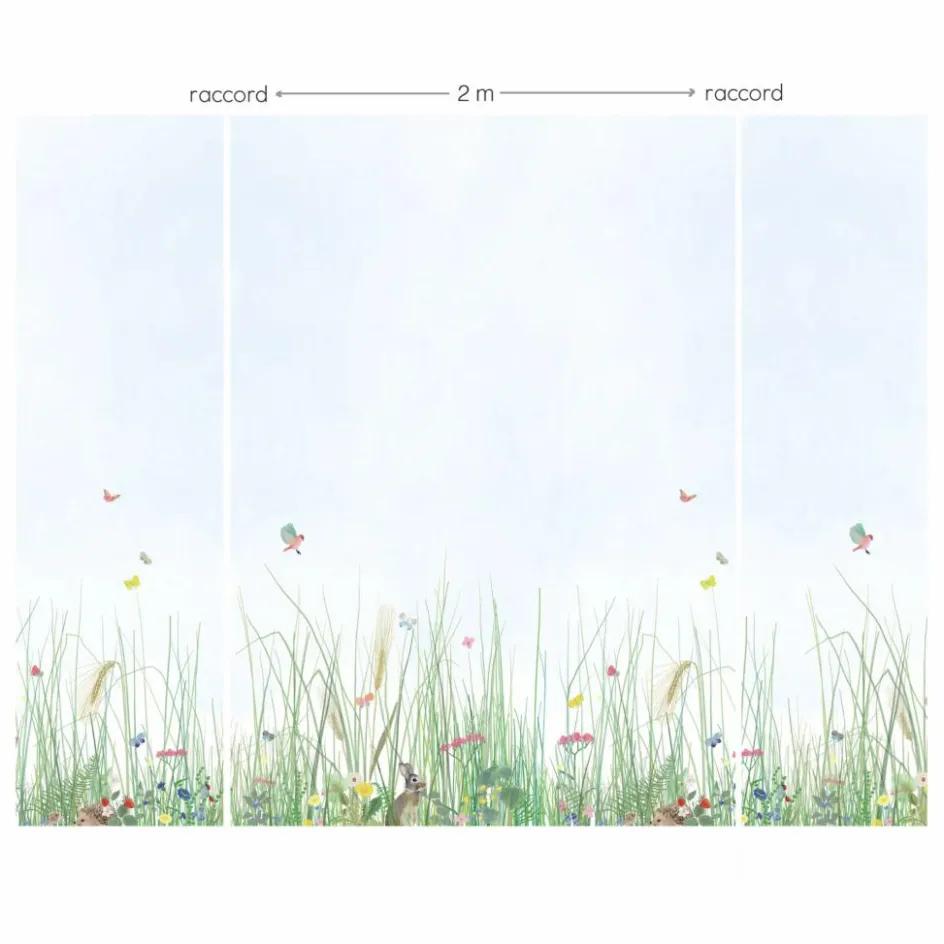 New MIMI'lou Papier peint Panorama Mon Jardin Multicolore