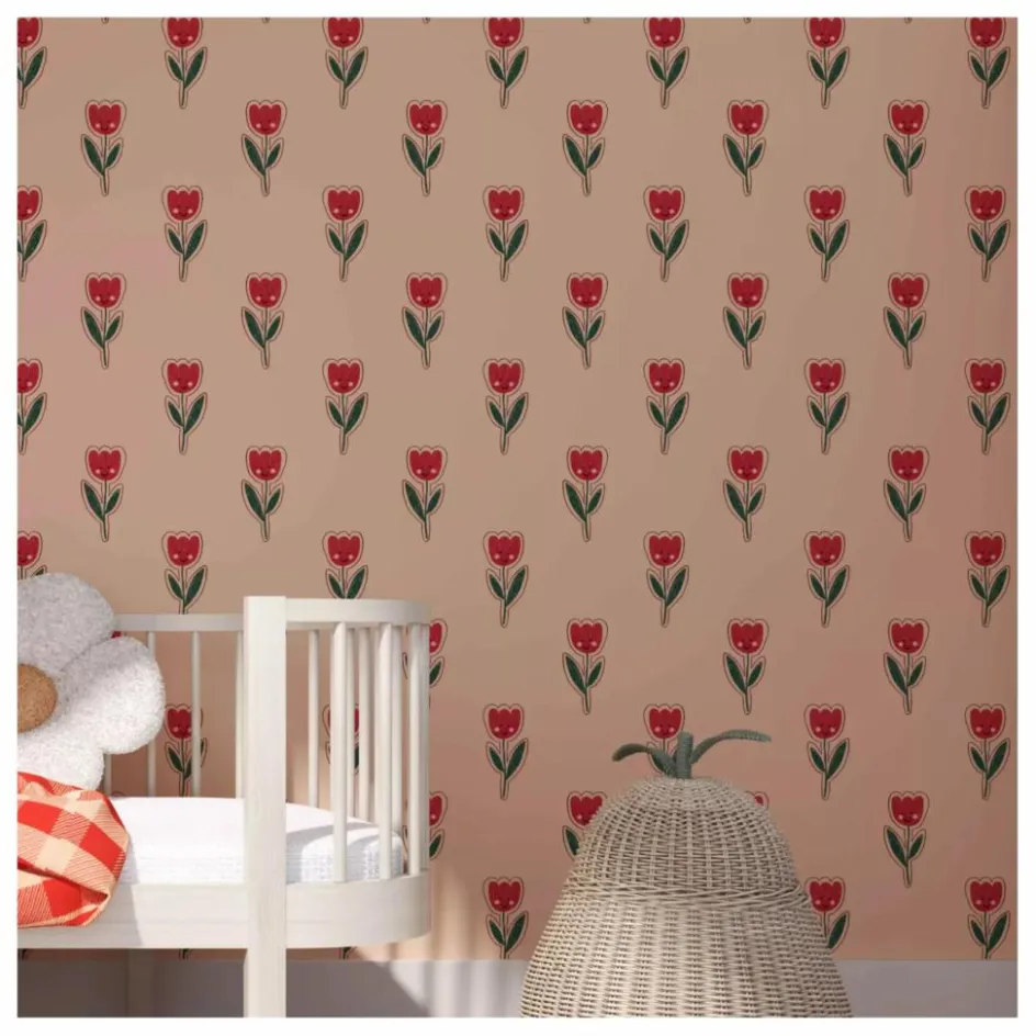 Season Paper Papier Peint Tulipe Joyeuse|Enfant Papiers Peints|Déco Murale Enfant