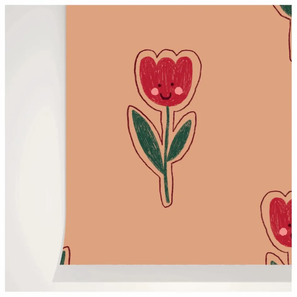 Season Paper Papier Peint Tulipe Joyeuse|Enfant Papiers Peints|Déco Murale Enfant